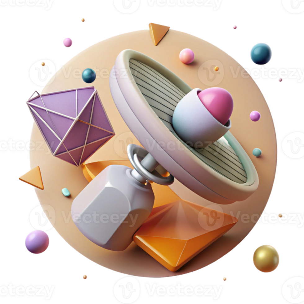 impressive creative Space Probe Cutout with Extended Antenna premium png