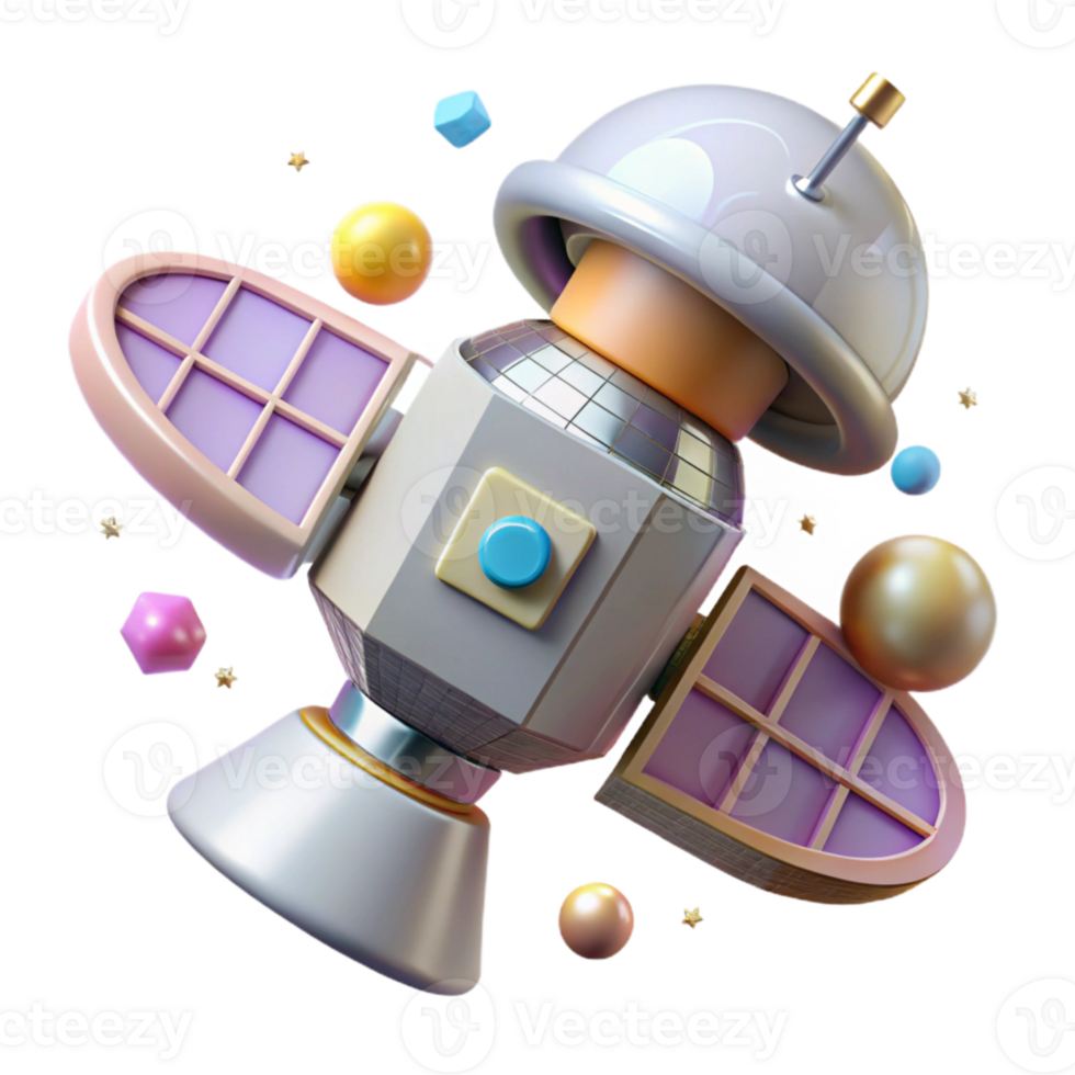 extraordinary artistic Space Probe Isolated on Transparent Background with Antenna exclusive png