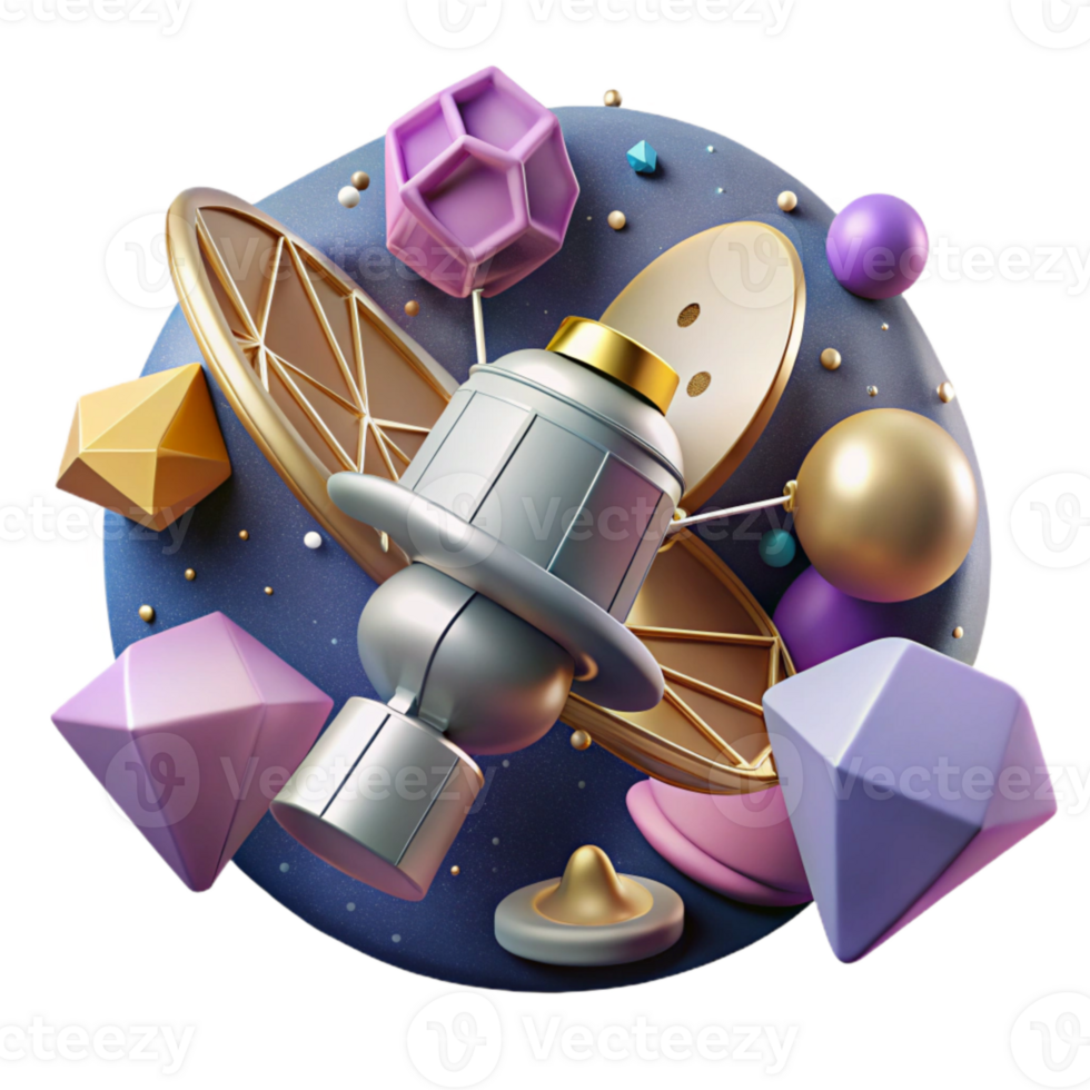 stunning abstract Space Probe Cutout with Extended Antenna high resolution png