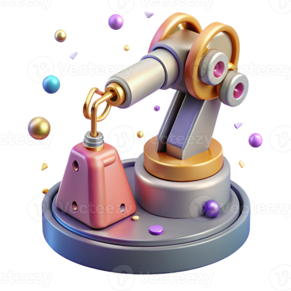 elegant rustic Space Probe Robotic Arm Isolated Element with Grasping Claw high resolution png