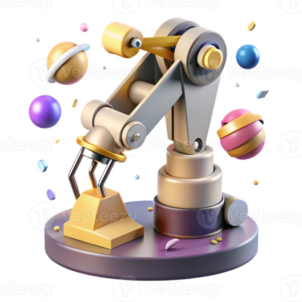 serene vintage Space Probe Robotic Arm Isolated Element with Grasping Claw high resolution png