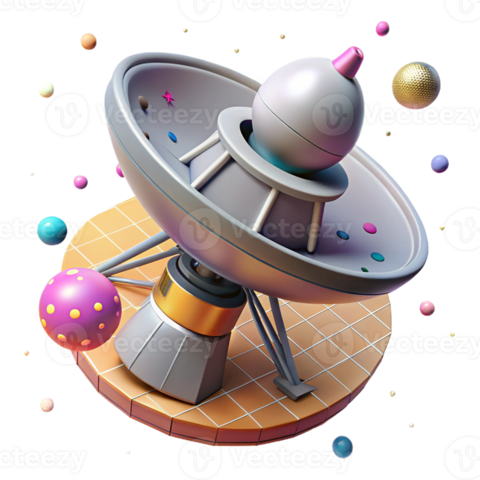 vibrant rustic Space Probe Isolated on Transparent Background with Antenna high resolution png
