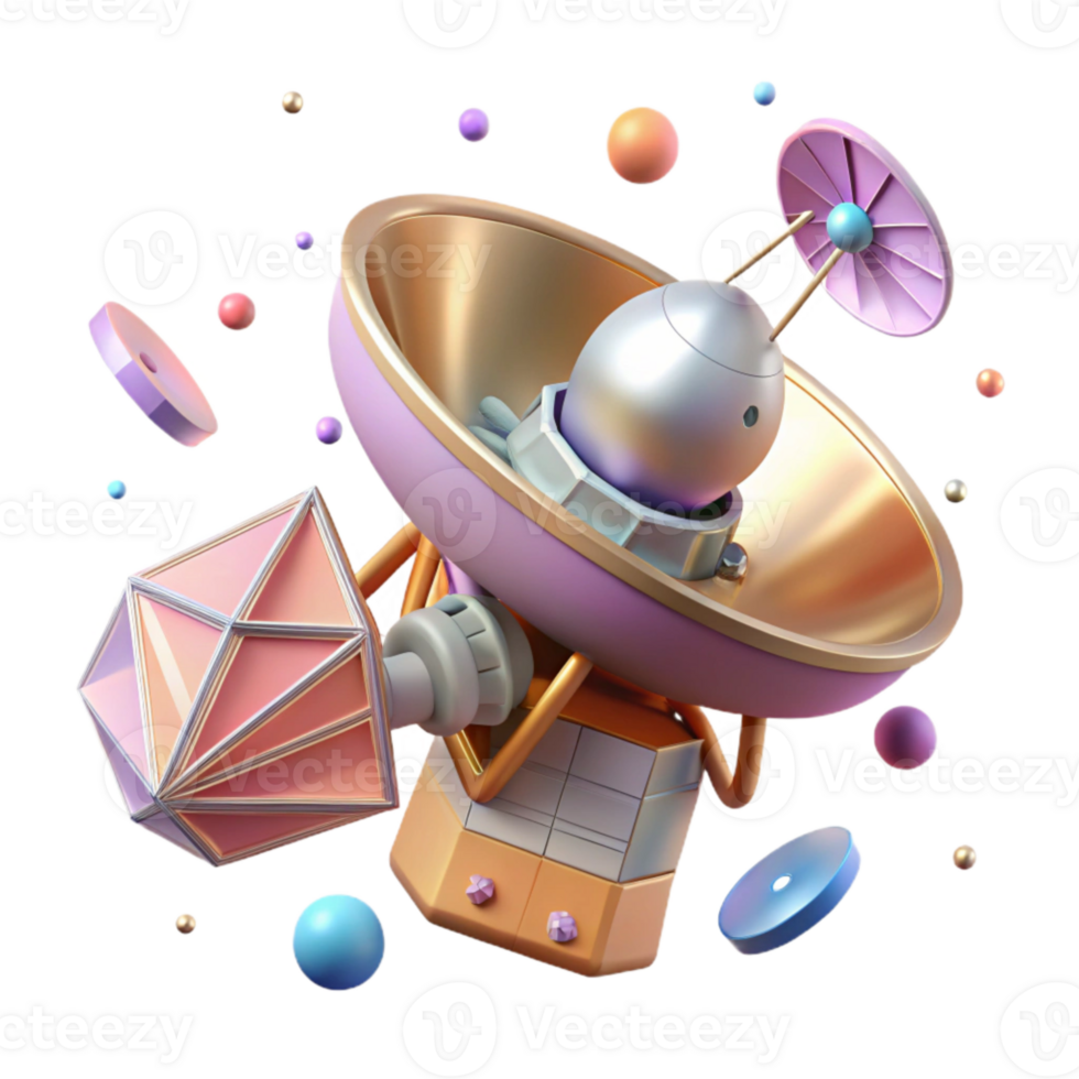 extraordinary classic Space Probe with Antenna Array Transparent Background png