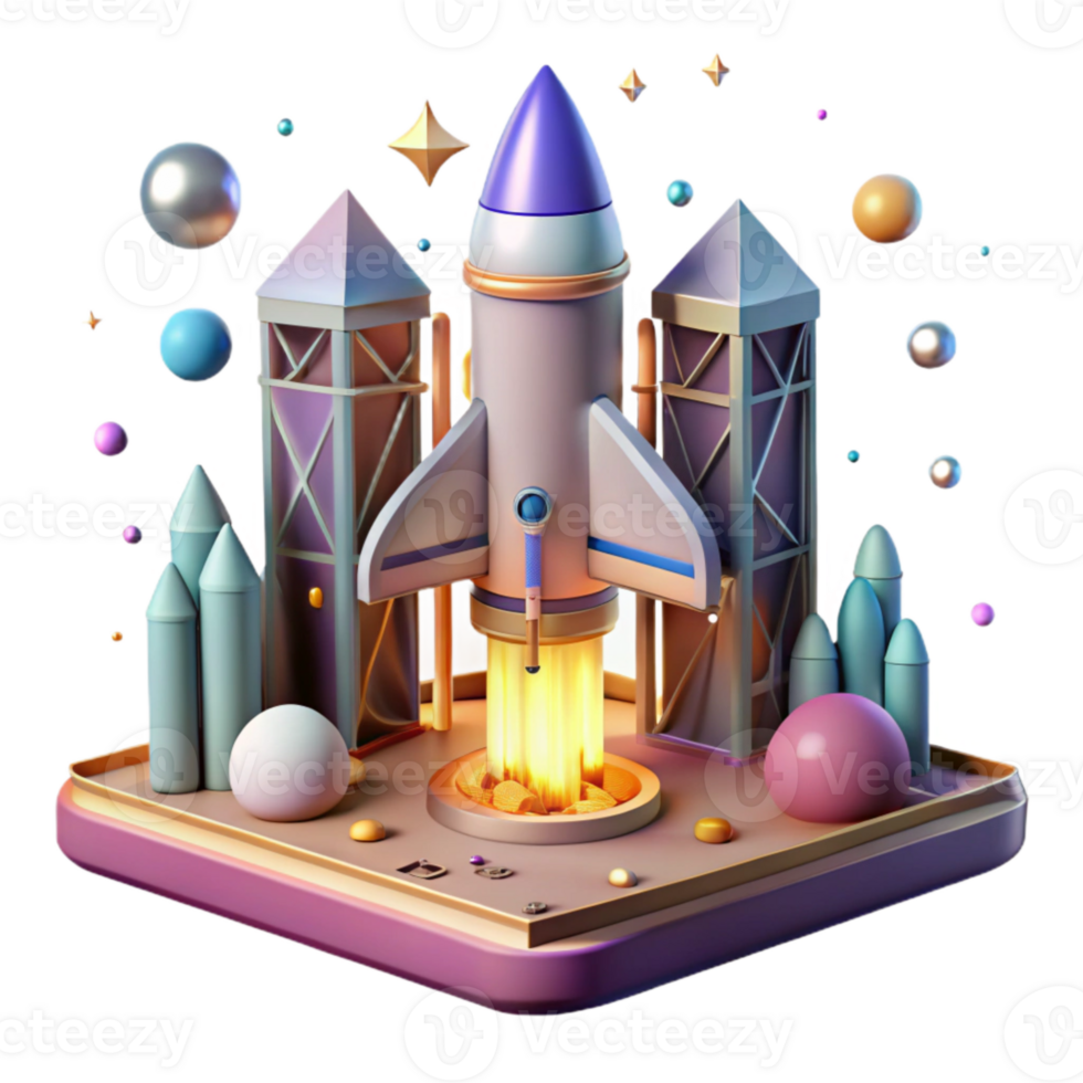wonderful abstract Space Rocket Launch Pad Cutout with Support Structures original png