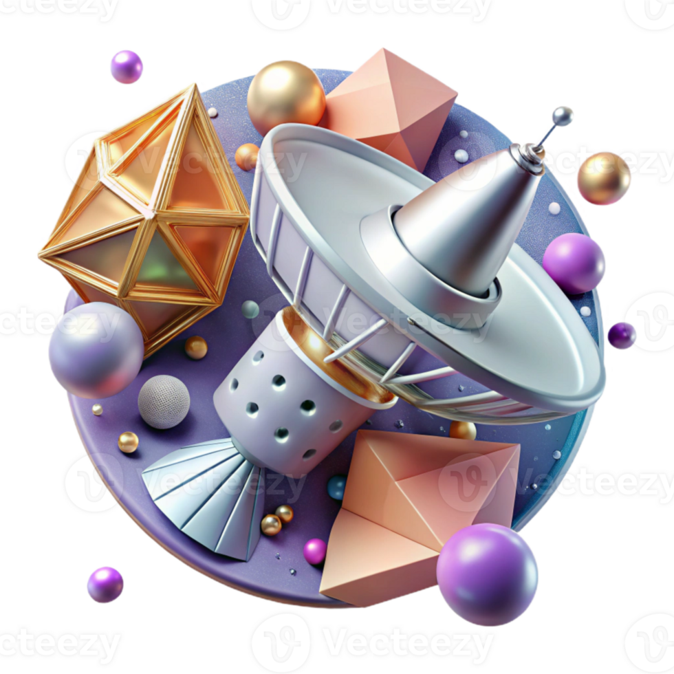extraordinary modern Space Probe with Antenna Array Transparent Background exclusive png
