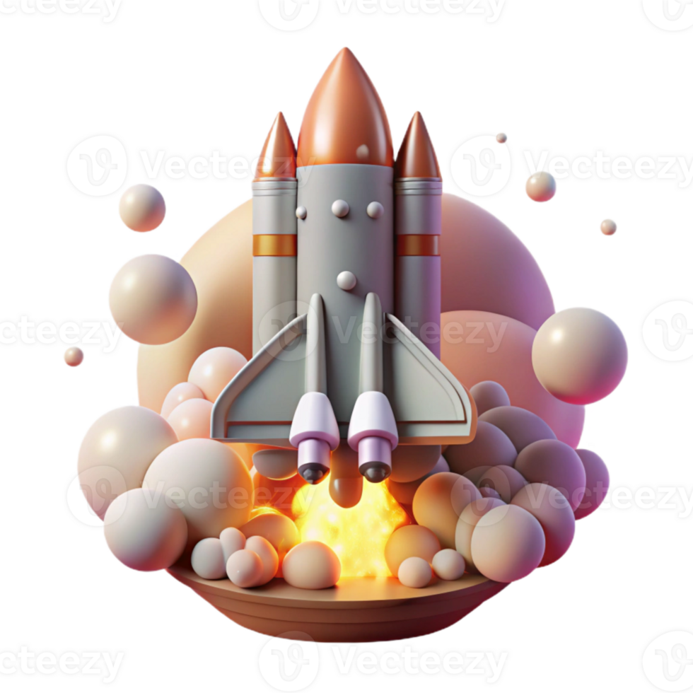 elegant classic Space Shuttle Launch Isolated with Smoke Plume professional png