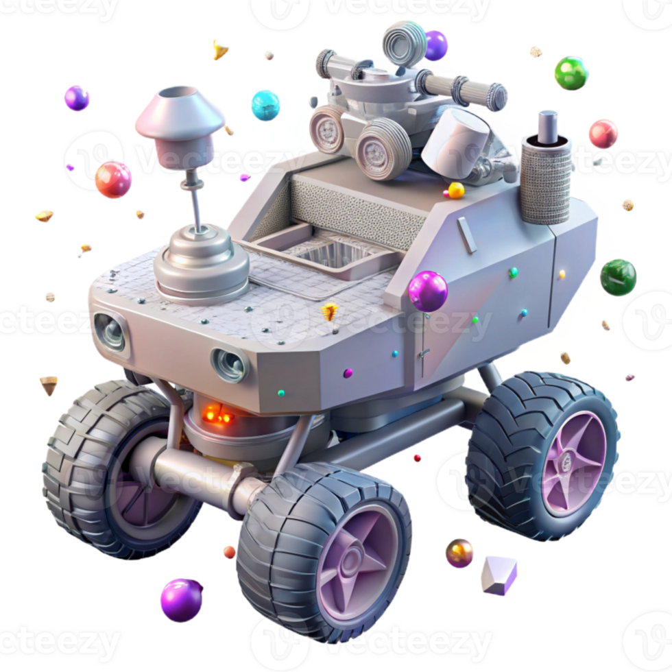 elegant rustic Space Rover Isolated on Transparent Background with Tracks png