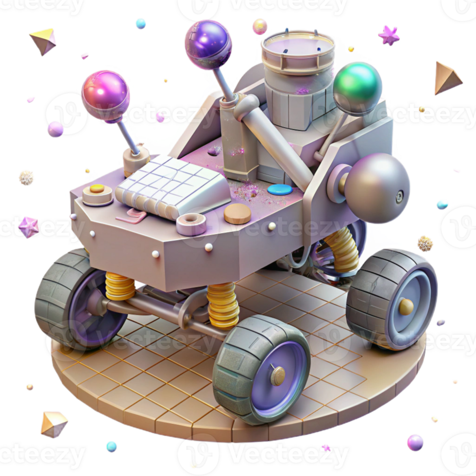 beautiful abstract Space Rover Isolated on Transparent Background with Tracks premium png