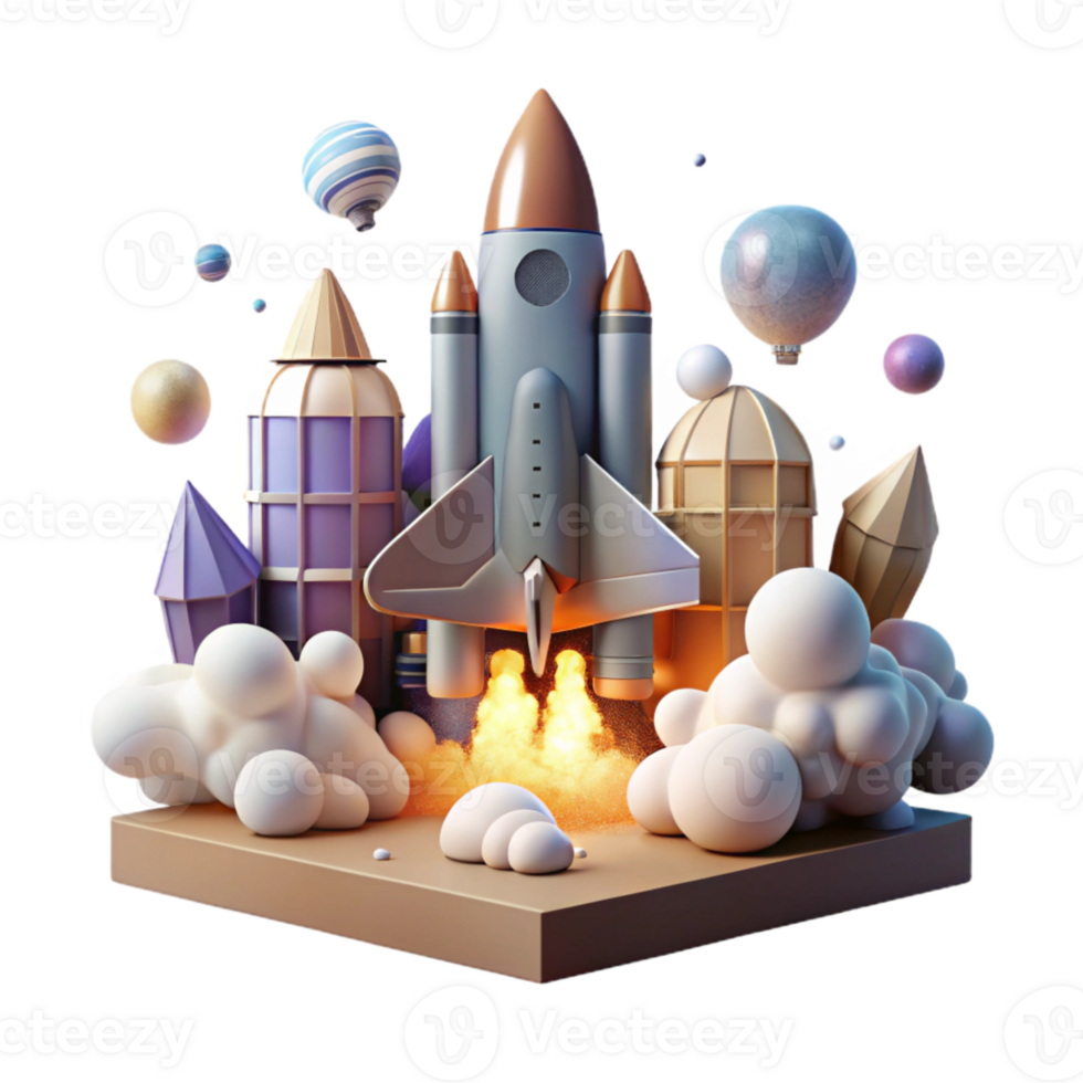 impressive modern Space Shuttle Launch with Smoke Plume Cutout original png