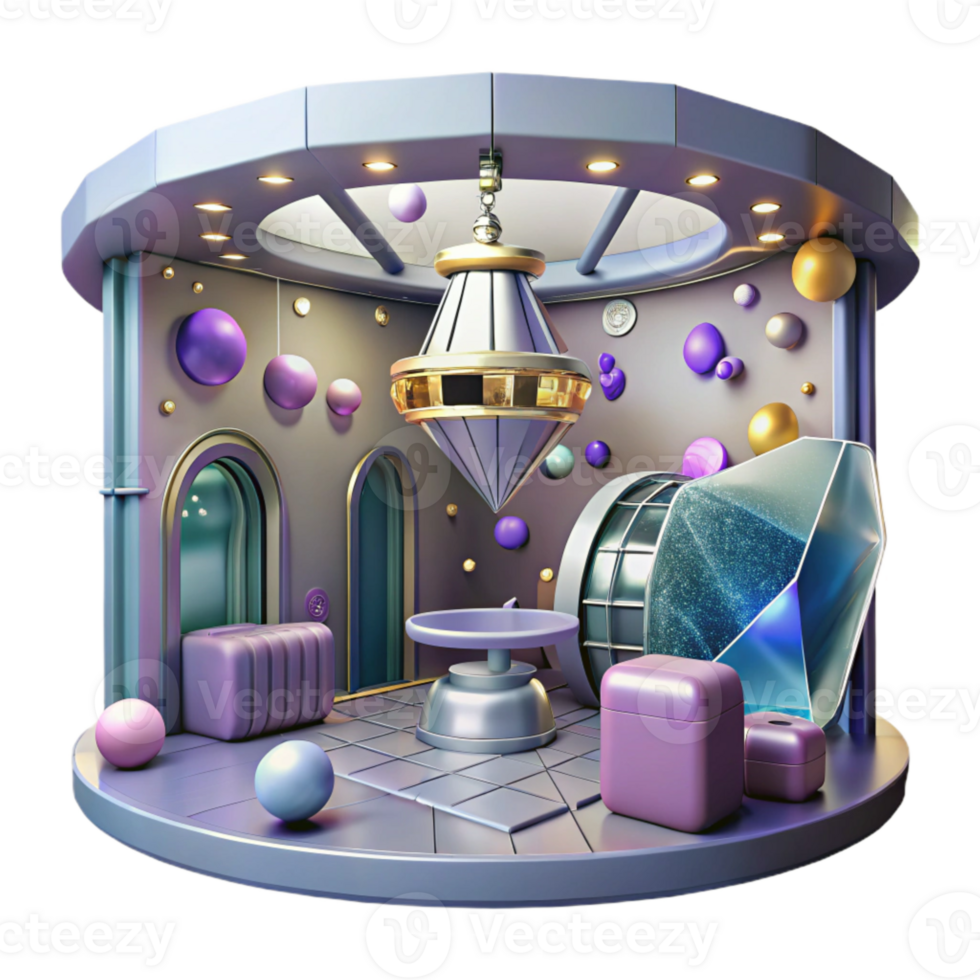 magnificent creative Space Station Interior View with Astronaut Cutout detailed png