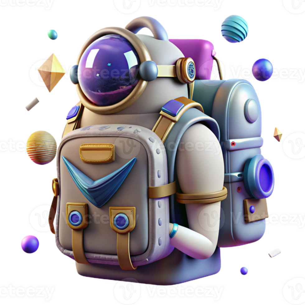 vibrant rustic Space Suit Backpack Transparent Background with Life Support premium png