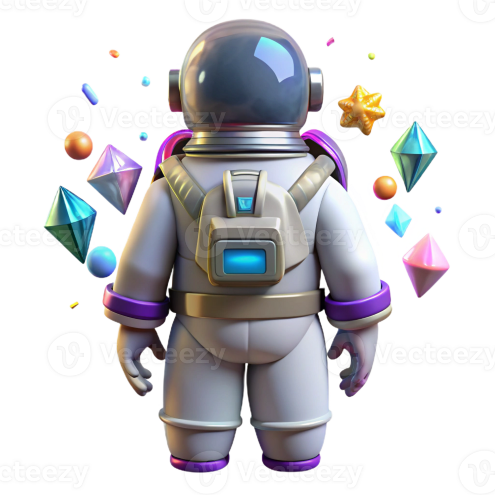stunning modern Space Suit Back View with Transparent Background exclusive png