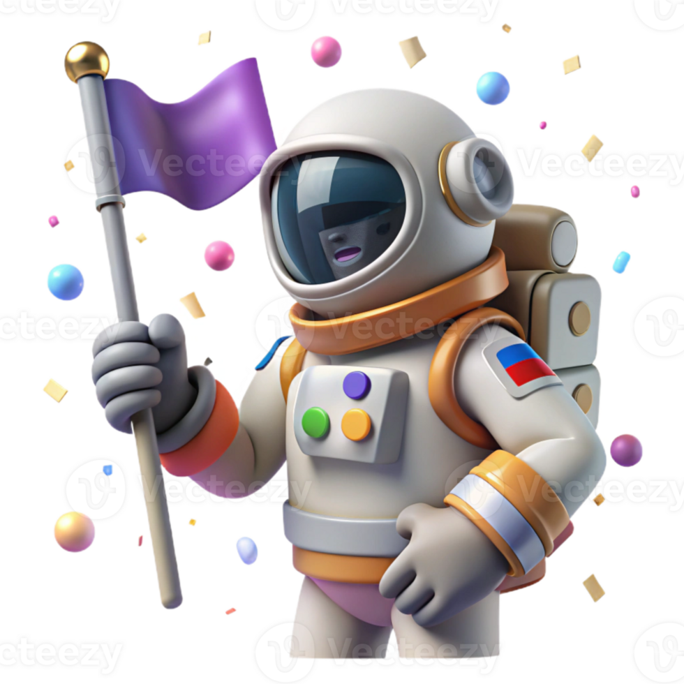 elegant creative Space Suit Glove Holding a Flag Cutout Isolated high quality png