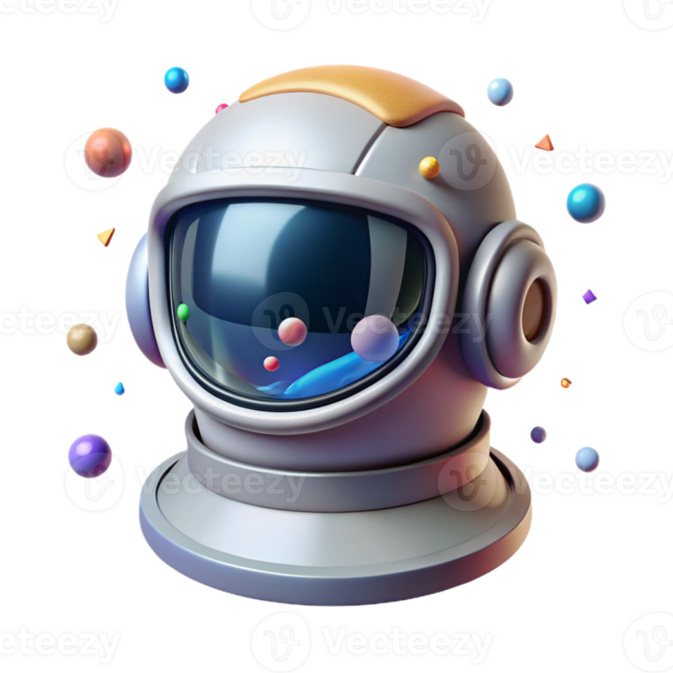 stunning vintage Space Suit Helmet Visor Transparent Background with Reflective Surface detailed png