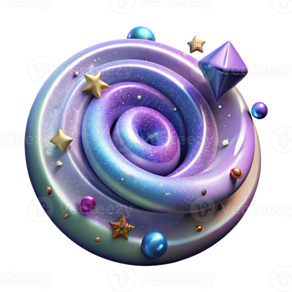vibrant modern Spiral Galaxy Transparent Background with Blue Hues detailed png