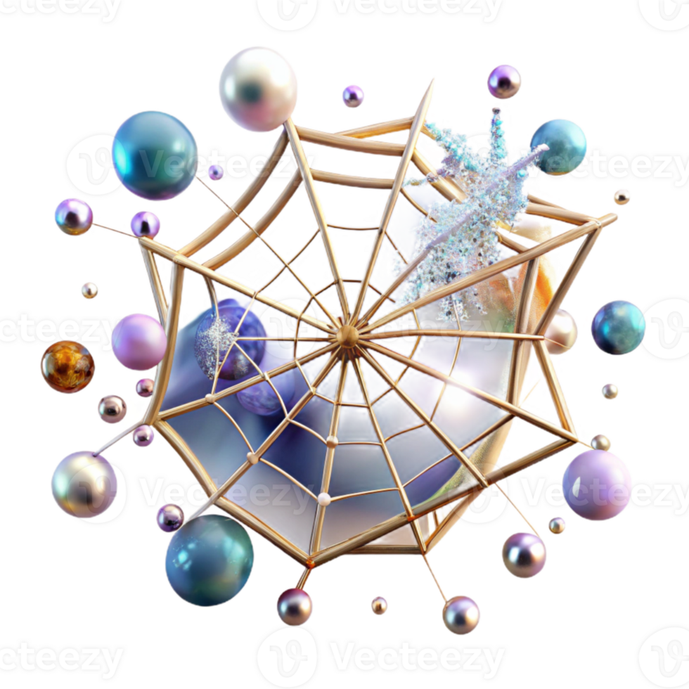 stunning rustic Spider Web Transparent Background with Dewdrops exclusive png