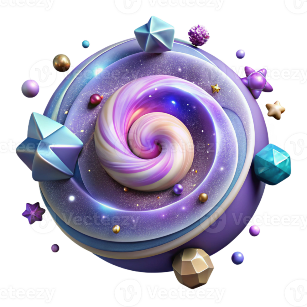 dramatic contemporary Spiral Galaxy Transparent Background with Blue Hues genuine png