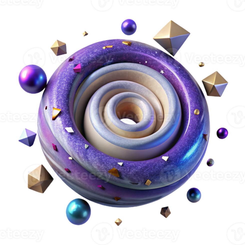vibrant contemporary Spiral Galaxy Top View Isolated on Transparent Background exclusive png