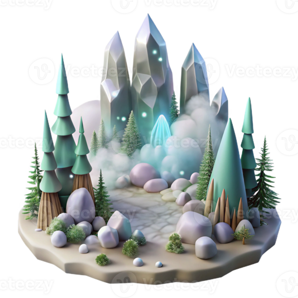 beautiful traditional Spring Forest with Blooming Flowers Cutout original png