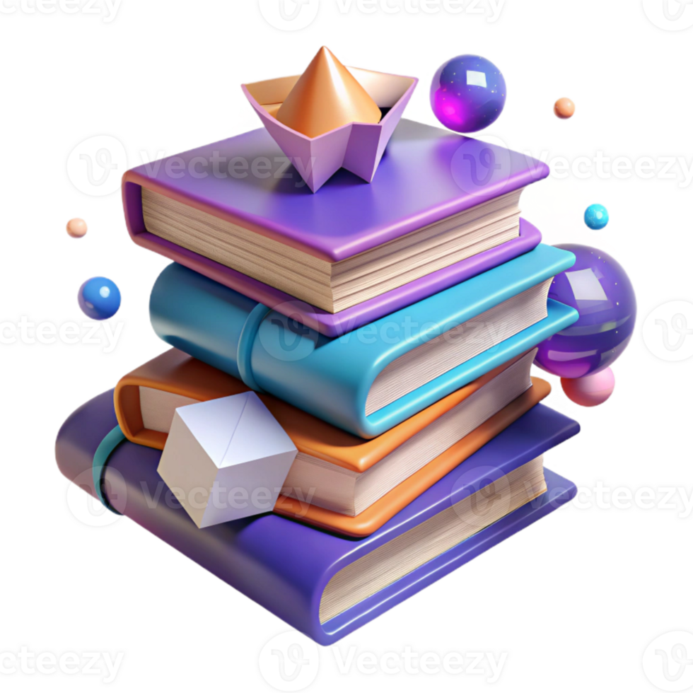 stunning vintage Stack of Books Angled View Cutout high resolution png