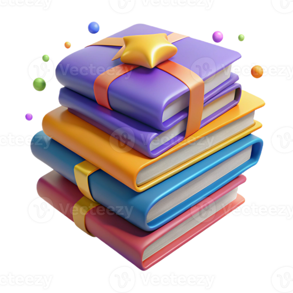 impressive classic Stack of Books Isolated with Angled View high quality png