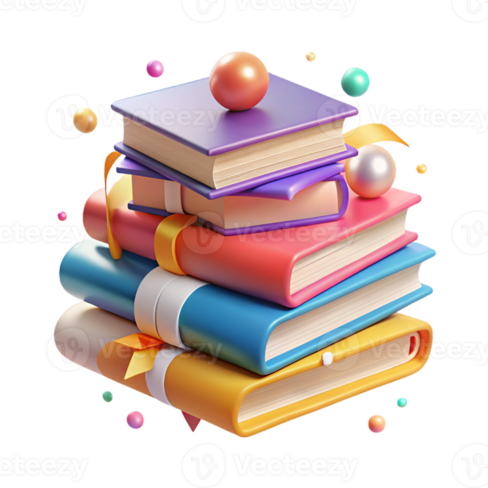 beautiful rustic Stack of Books Isolated with Angled View high quality png