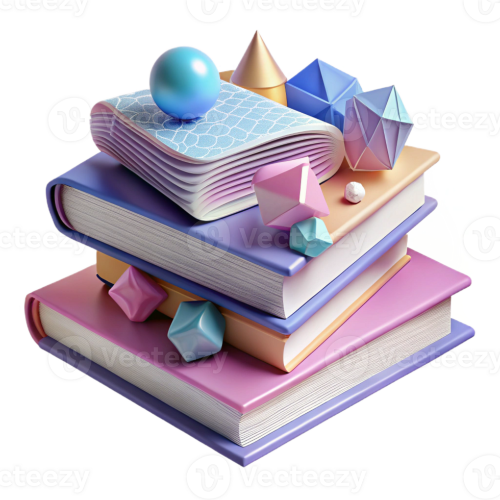 stunning vintage Stack of Books Isolated with Angled View professional png