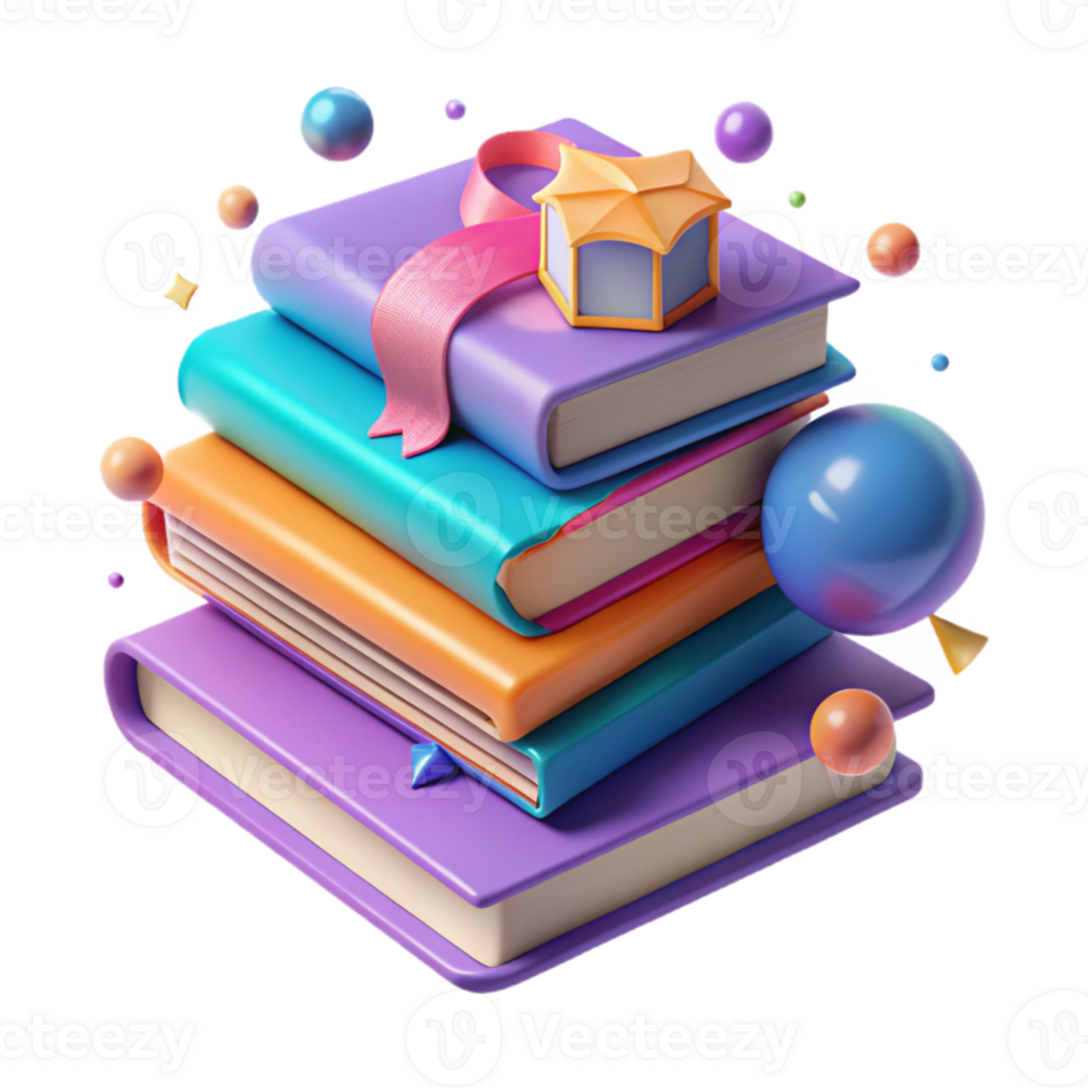 impressive rustic Stack of Books with Eyeglasses Top View Isolated professional png