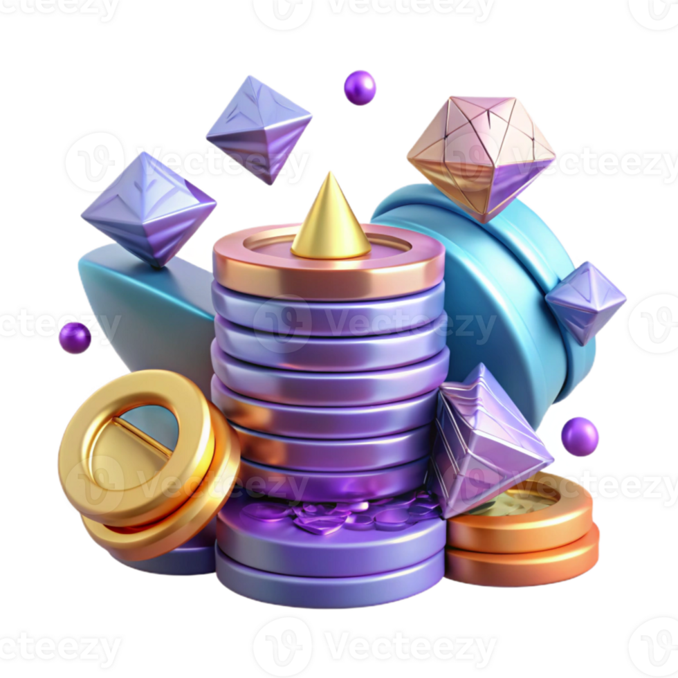 magnificent contemporary Stack of Coins Front View Transparent Background authentic png