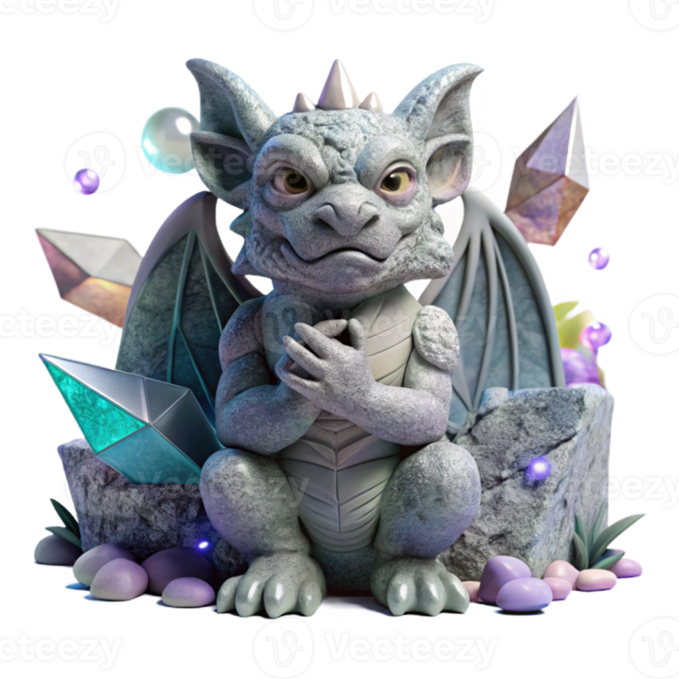 stunning rustic Stone Gargoyle Transparent Background with Weathered Texture original png
