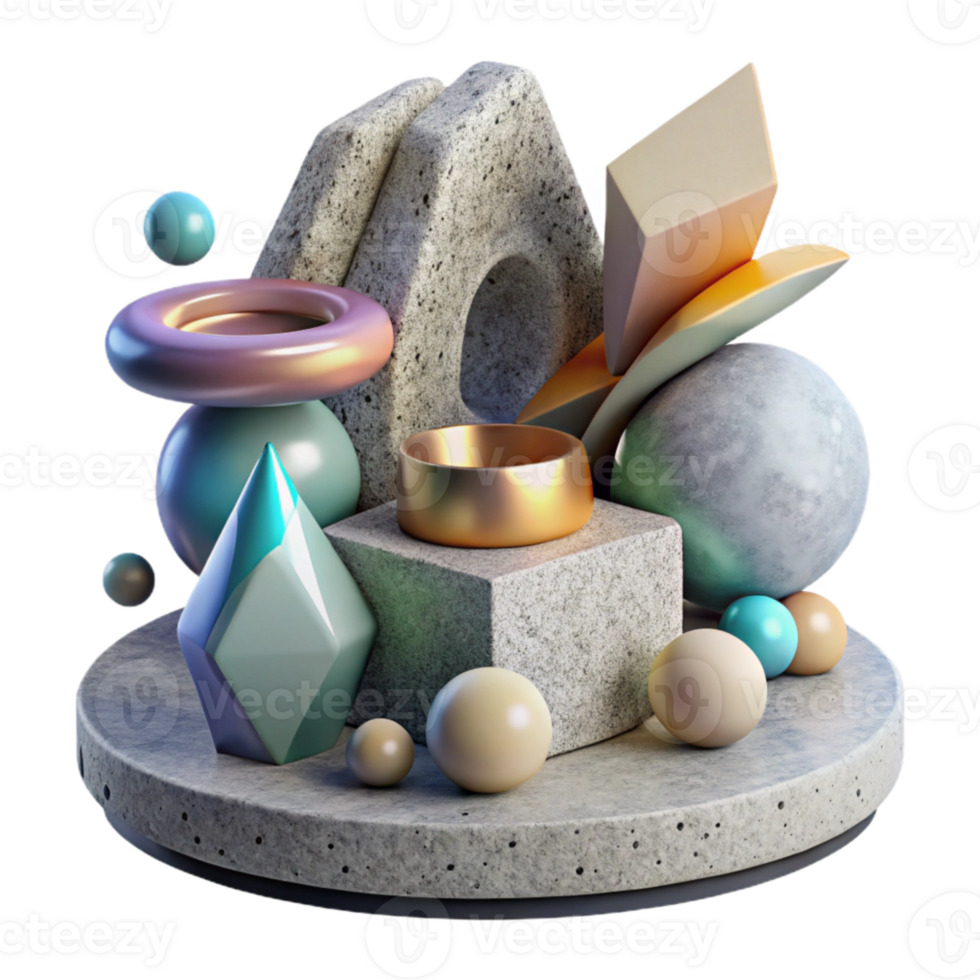 elegant modern Stone Sculpture Cutout with Abstract Form authentic png