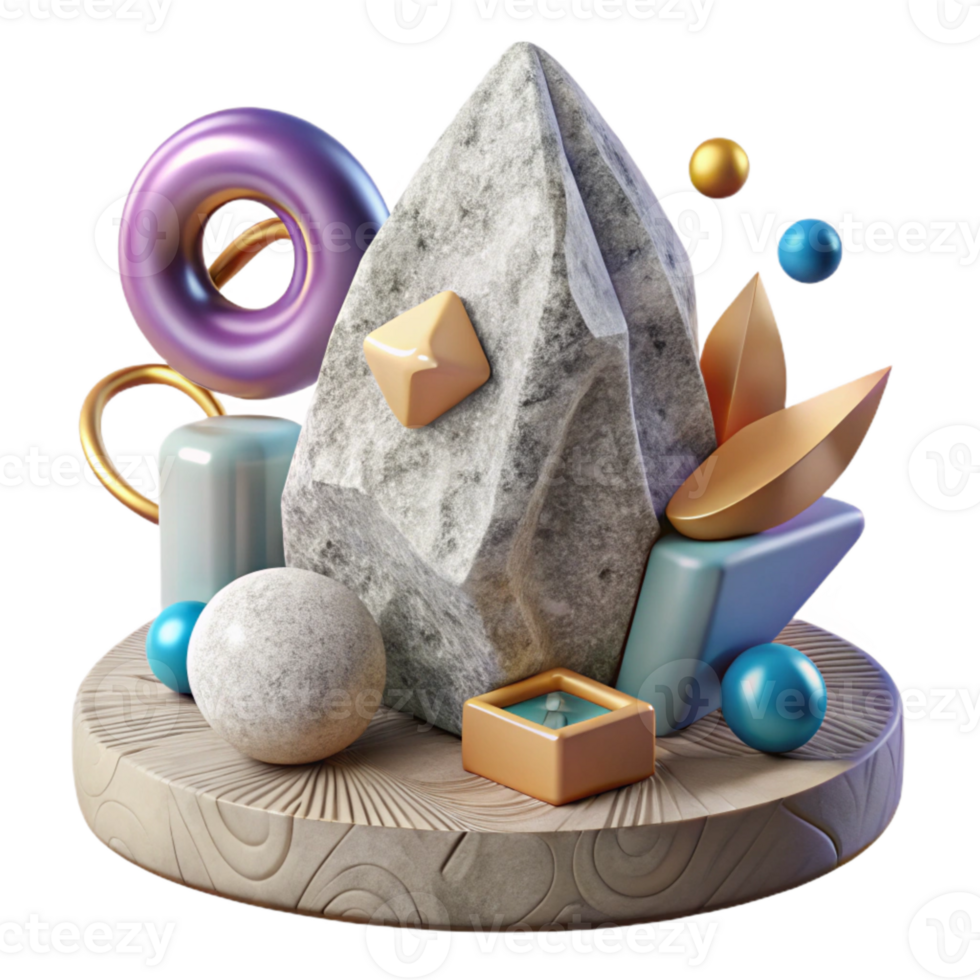 impressive minimalist Stone Sculpture Cutout with Abstract Form high quality png
