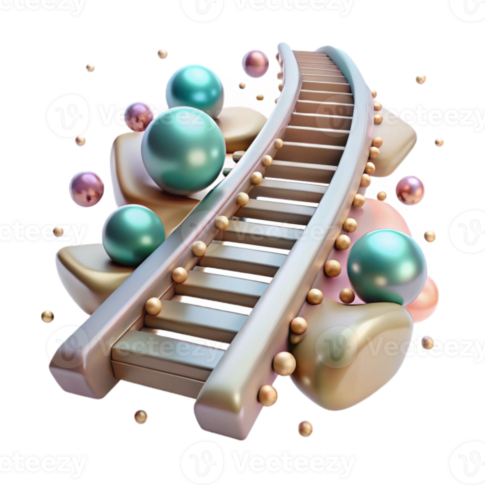 elegant traditional Train Tracks Cutout with Metal Rails png