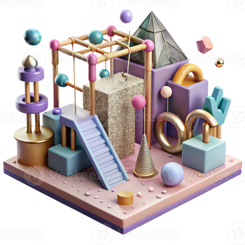 wonderful creative Urban Playground with Climbing Frame Isolated high resolution png