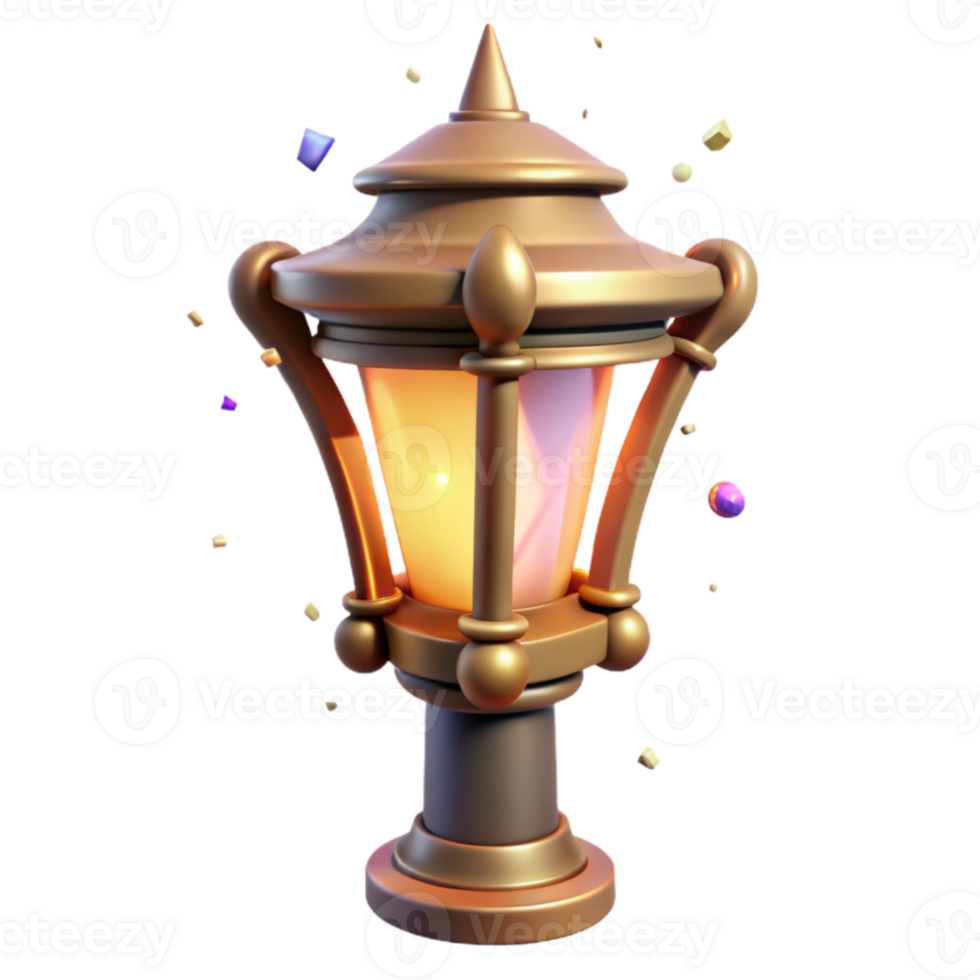wonderful contemporary Urban Street Lamp with Warm Glow Transparent Background high resolution png