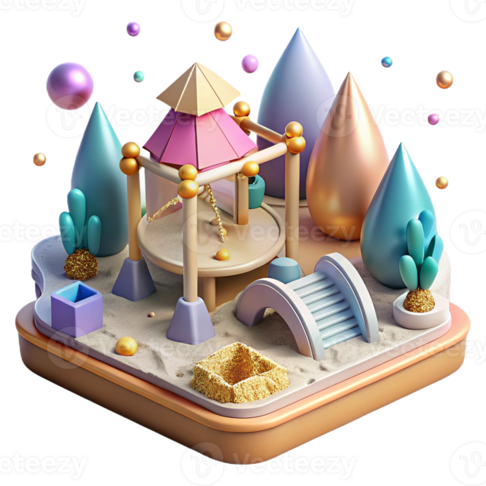 extraordinary contemporary Urban Playground with Sandbox Isolated high quality png