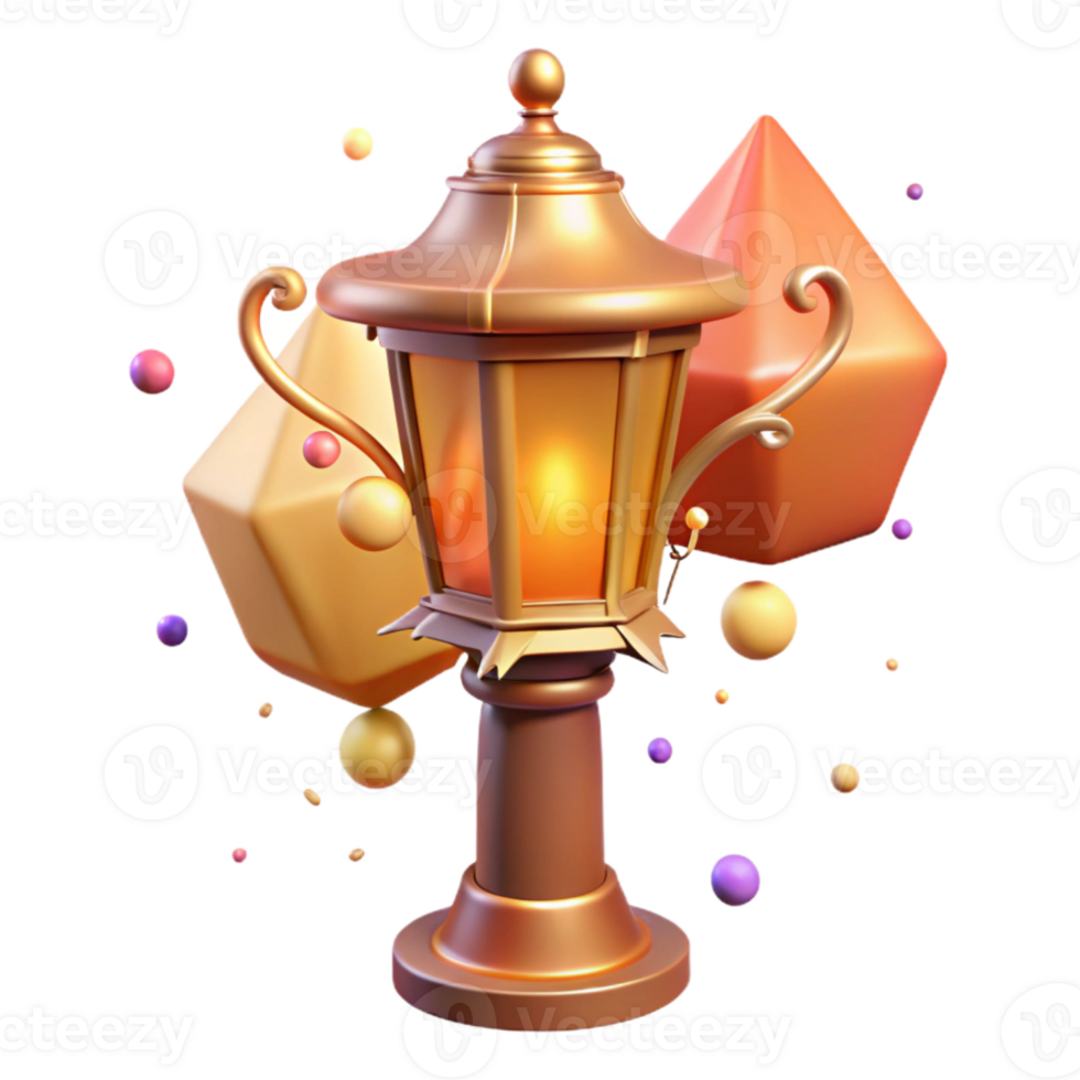 elegant abstract Urban Street Lamp with Warm Glow Transparent Background high resolution png