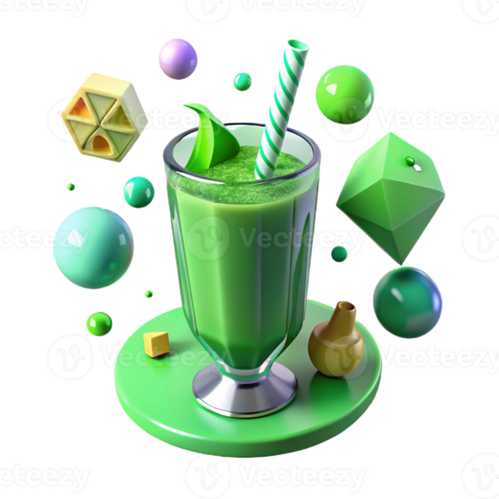 vibrant modern Vibrant Green Healing Smoothie Cutout original png
