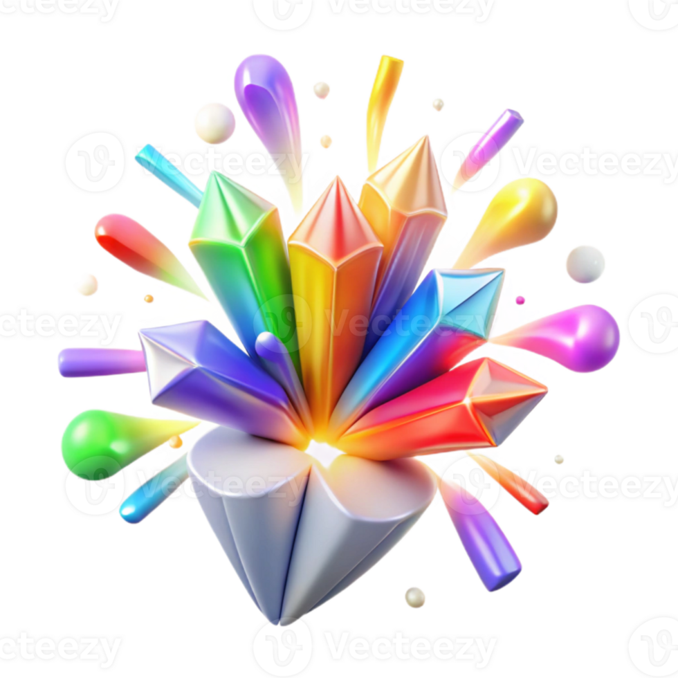 stunning traditional Vibrant Light Explosion with Rainbow Hues Cutout premium png