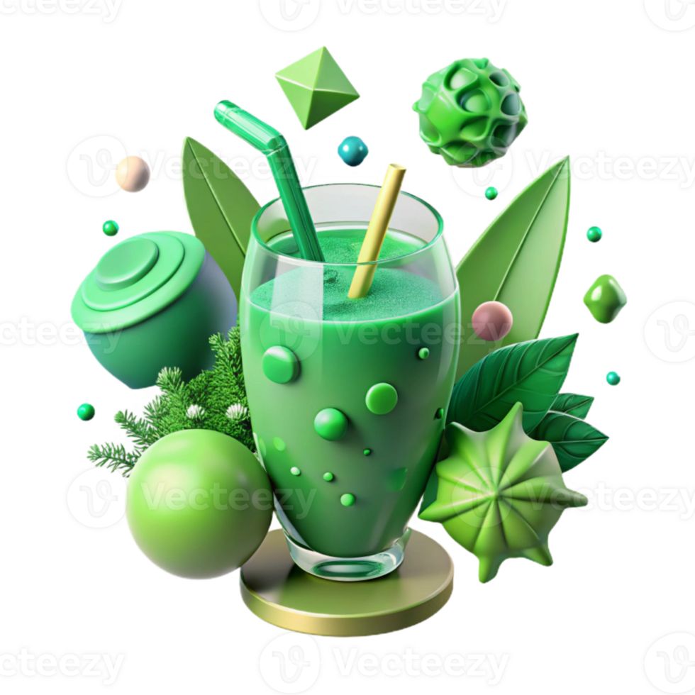 wonderful classic Vibrant Green Healing Smoothie Cutout professional png