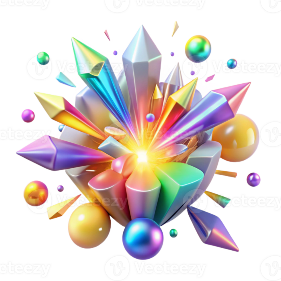 magnificent traditional Vibrant Light Explosion with Rainbow Hues Cutout authentic png