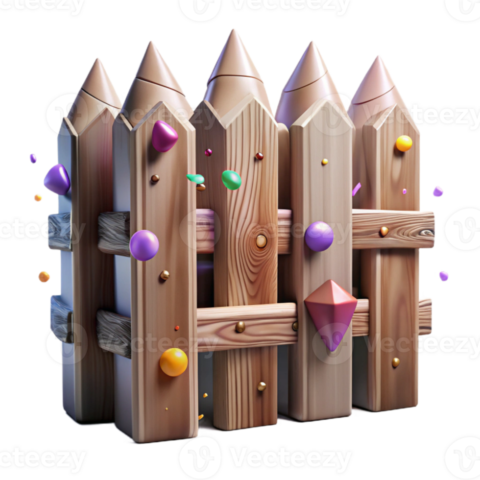 magnificent rustic Weathered Wooden Fence with Posts Isolated Element genuine png