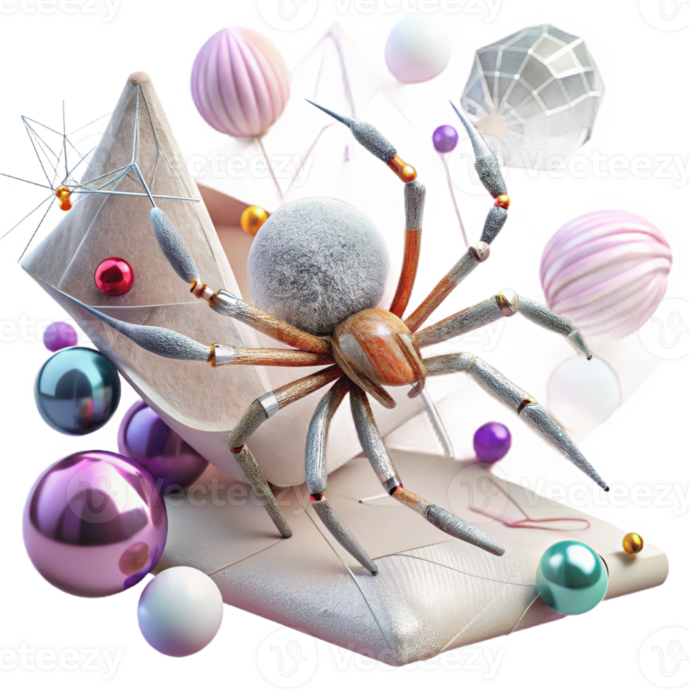 stunning traditional Web Spinning Spider Silky Thread Cutout authentic png