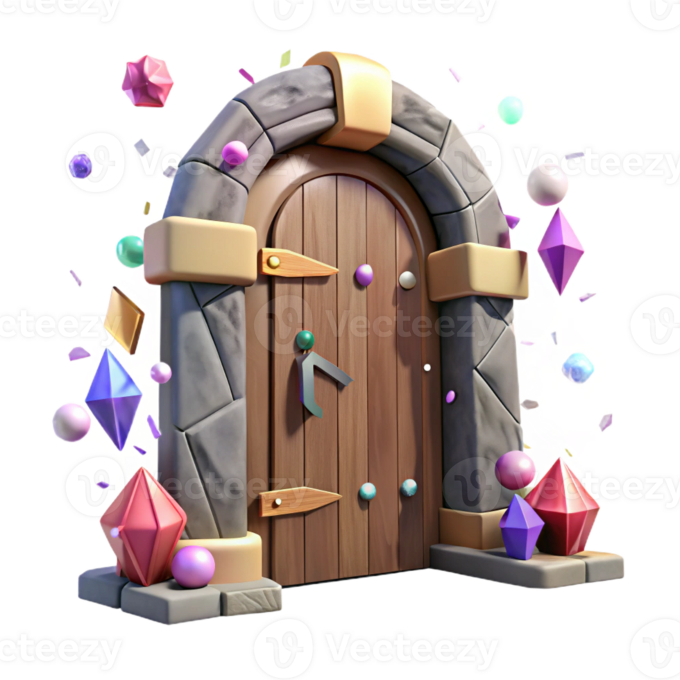 magnificent contemporary Whispering Walls Wooden Door Weathered Finish Isolated Element png