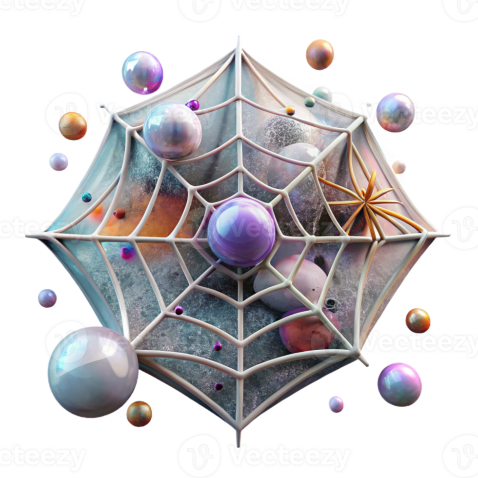 vibrant contemporary Whispering Walls Spider Web Creepy Texture Transparent Background high resolution png