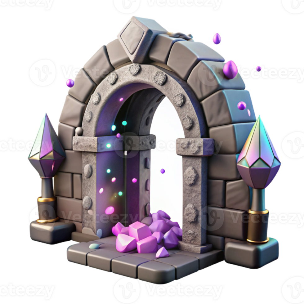serene minimalist Whispering Walls Stone Archway Gothic Style Cutout high resolution png