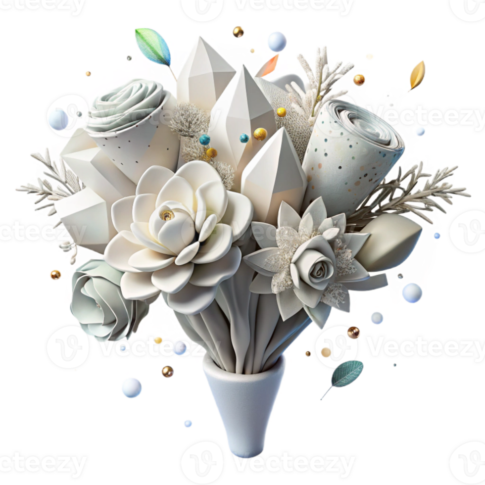 wonderful artistic White Flower Bouquet Transparent Background professional png