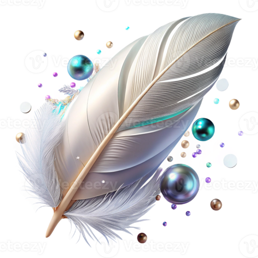 elegant classic White Feather Transparent Background high resolution png