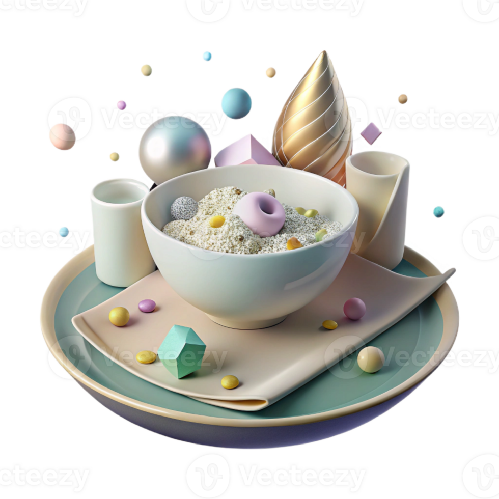 extraordinary contemporary White Plate Bowl of Cereal Milk Element authentic png