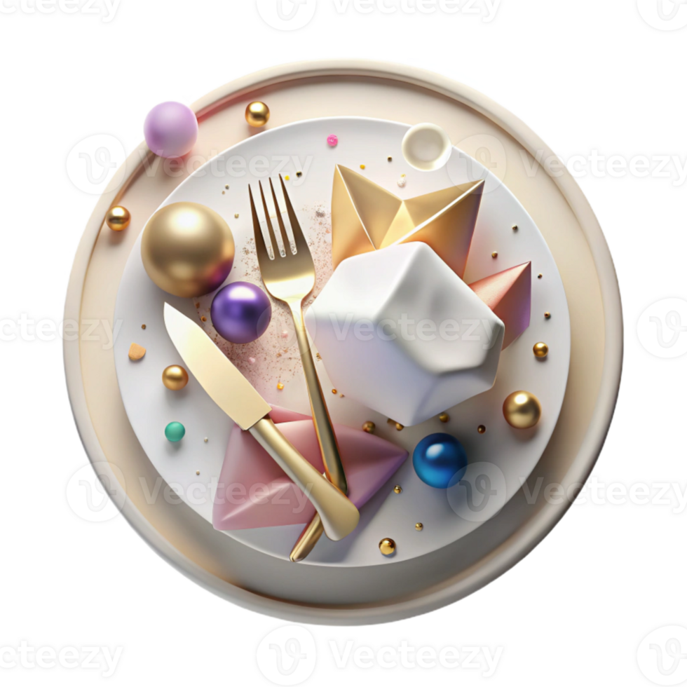 stunning vintage White Plate Knife and Fork Element high resolution png